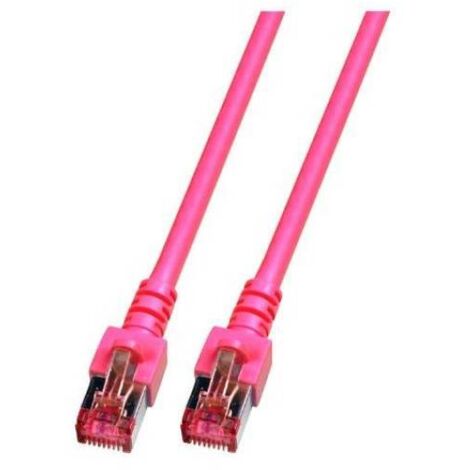 EFB Elektronik K5519.5 RJ45 Câble réseau, câble patch CAT 6 S/FTP 5.00 m magenta ignifuge, sans halogène, avec cliquet d'encastrement, contacts do D694111 (1/5)