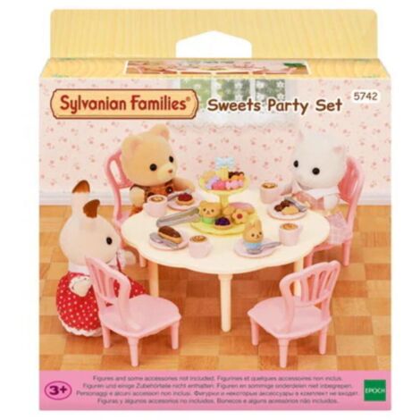 La table du goûter - SYLVANIAN FAMILIES - 5742 - Table dressée avec chaises, plats et pâtisseries (1/5)