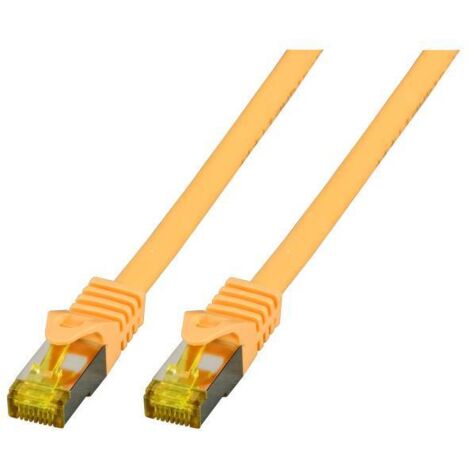 EFB Elektronik MK7001.1,5Y RJ45 Câble réseau, câble patch CAT 6a (câble brut CAT 7) S/FTP 1.50 m jaune ignifuge, sans halogène, avec cliquet d'en D696931 (1/5)
