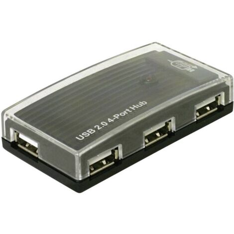 Hub USB 2.0 Delock 4 ports avec adaptateur dalimentation noir (1/2)