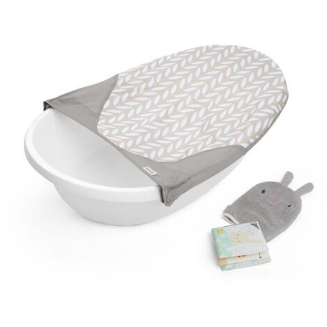 INGENUITY - Baignoire bébé Sylvi - Hamac évolutif de nourrisson jusqu'a 6 mois, gant de toilette et livre bain bébé inclus (1/5)