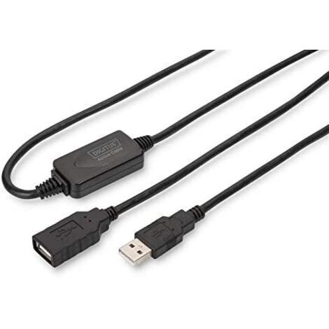 Digitus Câble USB USB 2.0 USB-A femelle, USB-A mâle 15.00 m noir avec USB, avec rallonge DA-73101 R324631 (1/5)