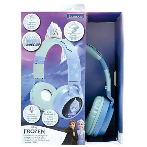 Casque lumineux pliable Bluetooth et filaire avec un design d'une tiare de l'univers de La Reine des Neiges avec limitation du (1/5)