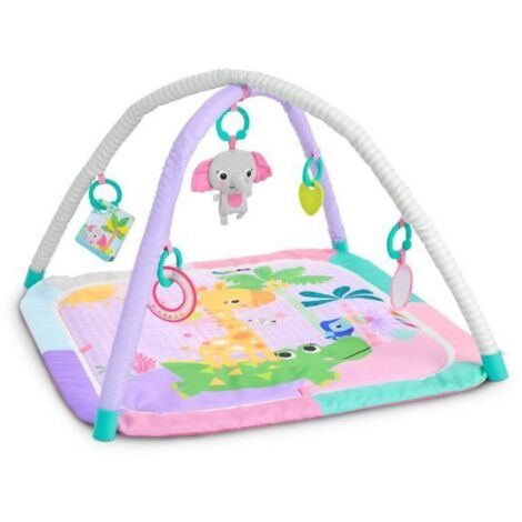 BRIGHT STARTS Tapis de sol éveil bébé évolutif pliable- Jungle Rose- arche avec jouets sensoriels et musicaux, miroir (1/5)