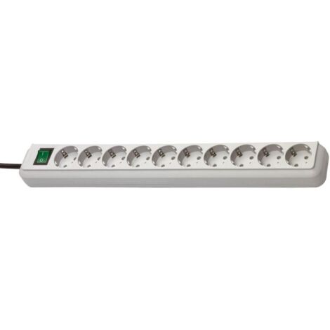 Nedis Brennenstuhl Eco-Line multiprise 10 prises gris clair 3m (1/4)