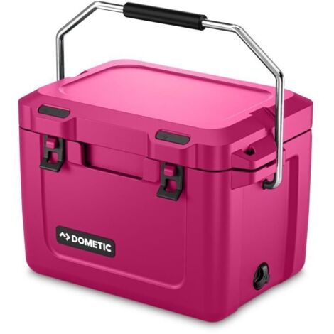 Glaciere isotherme - DOMETIC - Patrol 20 - 19L - Poignée de transport inox - Conserve la glace plusieurs jours - Rose (1/5)