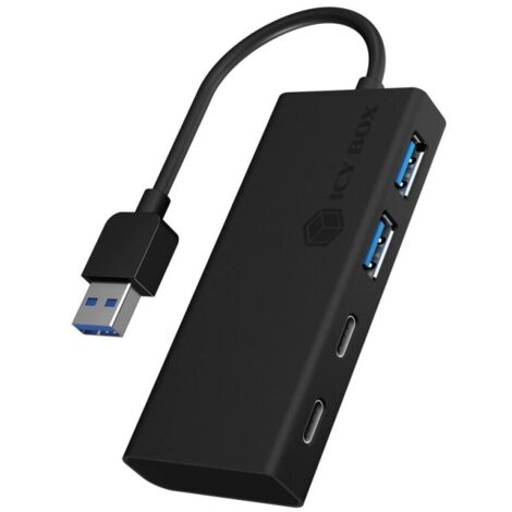 ICY BOX USB 3.2 Gen 1 (3.1 Gen 1) Type-A 5000 Mbit/s Noir, IB-HUB1426-U3 (1/2)