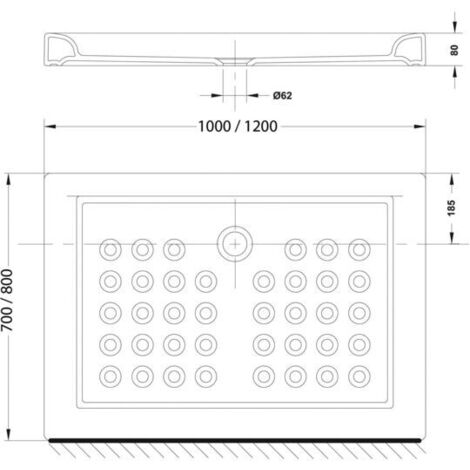Receveur à poser POLO 100x80x8cm rectangulaire blanc - ROCA - WMT1CA11Z000001 (1/2)