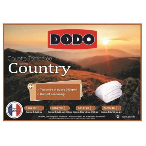 DODO Couette temperee Country - 240 x 260 cm - Blanc