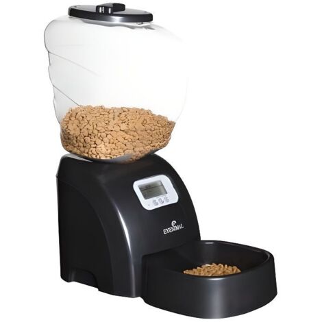 EYENIMAL Distributeur automatique de croquettes 45x20x47 cm - Noir - Pour chat et petit chien
