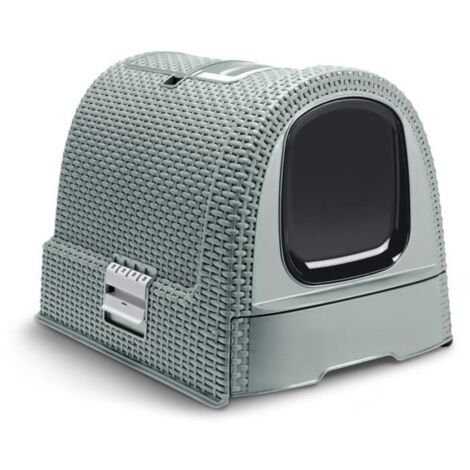 CURVER Bac a litiere pour chats - Bleu gris - Pour chat - 51 x 38,5 x 39,5 cm