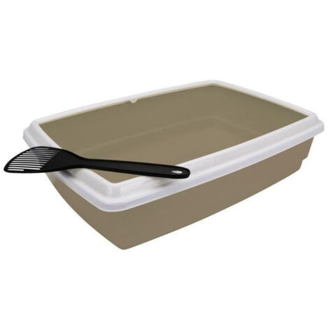 AGROBIOTHERS BAC À LITIÈRE AVEC REBORD ET PELLE 44X34X11 CM POUR CHAT (1/3)