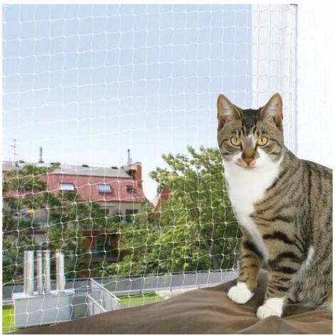 Trixie – Filet de protection pour chat 6x3 m – Résistant aux UV – Maille 3x3 cm en nylon – Installation facile avec accessoires fournis