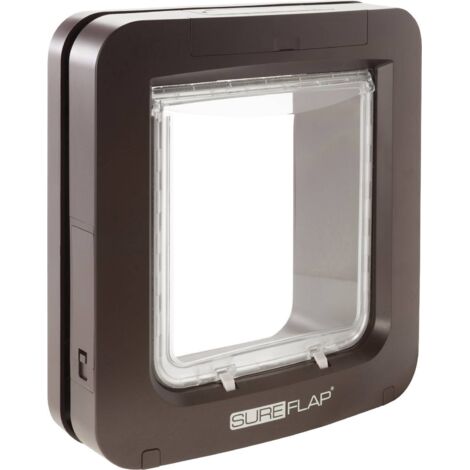 Les Tendances – Chatière électronique à puce marron – Dimensions 262x281mm – Pour grands chats et petits chiens – Mode couvre-feu réglable