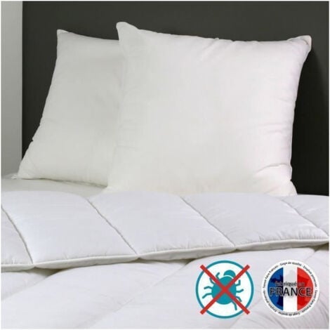 DODO Lot de 2 Oreillers Anti-Acariens Belle Nuit 60x60 cm blanc