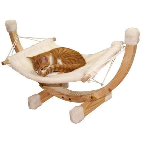 Hamac pour chat Siesta blanc – Confort optimal – Tissu résistant – Design élégant – Pour intérieur et extérieur – Kerbl (1/5)