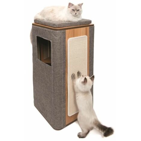 Vesper Arbre A Chat En Mdf 42 5 X 87 X 42 5 Cm Gris Pierre