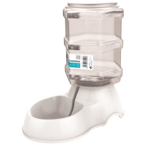 M-PETS Distributeur deau Hexagonal - 3500ml - Blanc - Pour chien (1/4)