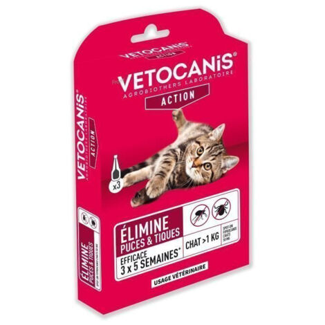 Vetocanis Spot-On pipettes anti-puces et anti-tiques chat