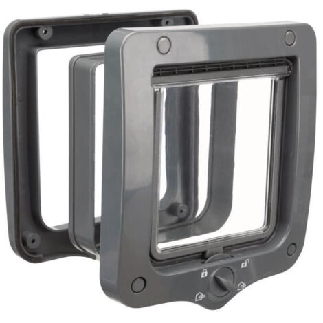 Chatière manuelle 4 positions 20 x 22 cm – Tunnel intégré pour protection intempéries – Joint TPR à 360° pour isolation thermique – Trixie
