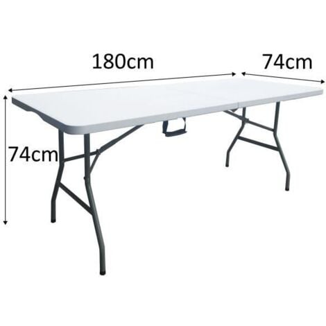 Table pliante - 180 cm - 8 personnes - plastique