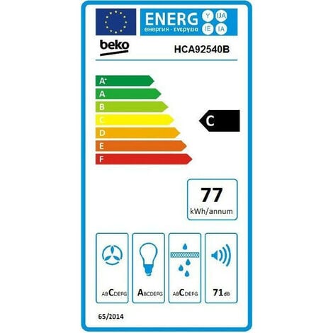 Hotte décorative 563m³/h BEKO 90cm, 1104324