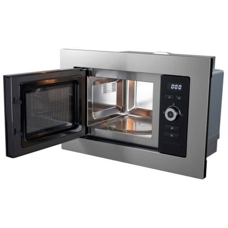 Four Micro-ondes Encastrable Continental Edison MO20IXES - 20L, Noir/Inox, 59.5x38.8x34.5 Cm