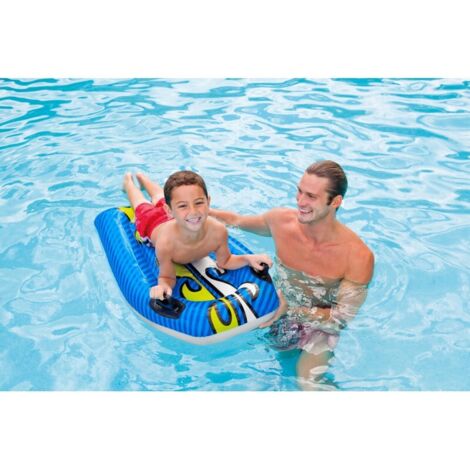 Bodyboard gonflable enfant INTEX 112 x 62 cm 2 poignées couleurs assorties (1/5)
