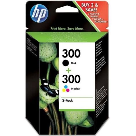 HP 300 pack de 2 cartouches dencre noire/trois couleurs authentiques pour HP DeskJet F4580 et HP Photosmart C4680/C4795 CN637EE (1/5)