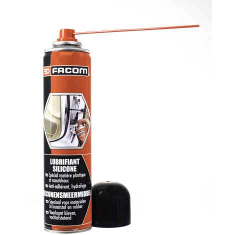 Facom – Lubrifiant silicone concentré 300 ml – Hydrofuge et anti-adhérent – Pour joints en caoutchouc et plastiques – Aérosol 360°