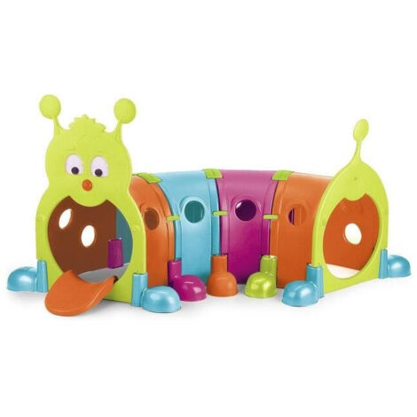 Tunnel d'activité 1,78m – Chenille colorée assemblable – Agrandissement possible avec blocs supplémentaires – Pour enfants jusqu'à 5 ans – Feber