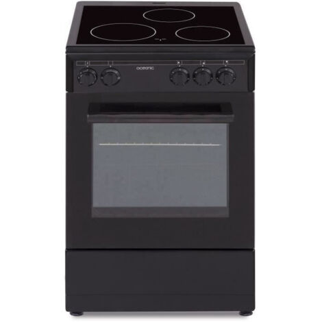 Oceanic – Cuisinière vitrocéramique 50x50 – Four convection naturelle 48L – Énergie plaque électrique – Noir