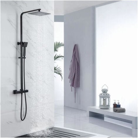 Auralum Colonne de Douche avec Mitigeur Thermostatique, Mitigeur Douche avec  9 Tête de Douche et Pommeau à Main 3 Jets, Chrome : : Bricolage