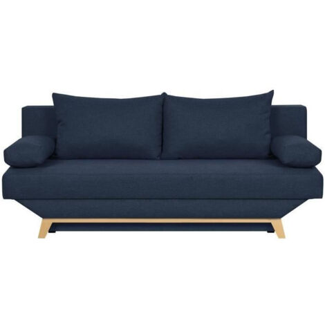 Les Tendances – Canapé convertible 3 places avec coffre de rangement – Tissu 100% polyester – Couchage 141 x 187 cm – Dimensions L187 x P91 x H82 cm (1/7)