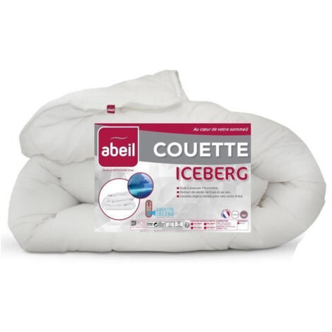 Couette légère 240x260 cm – Enveloppe microfibre 100% polyester Feran Ice – Garnissage 200g/m² – Effet fraîcheur pour températures > 22°C – Abeil
