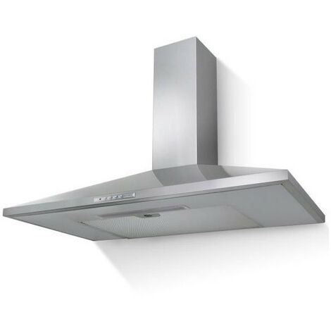 Faber – 5605618 – Hotte murale décorative trapezoïdale 90cm inox – Débit 370 m³/h – Niveau sonore 64 dB – Moteur 125W - 5605618-Hotte