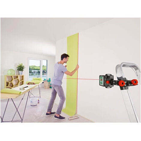 Laser lignes Bosch - Quigo Livre avec Pince universelle MM2 , Adaptation de fixation rapide et 2 piles AAA