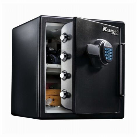 Master Lock – Coffre-fort sécurité à combinaison digitale XL – Construction acier avec protection incendie et inondation – Éclairage intérieur – LFW123FTC