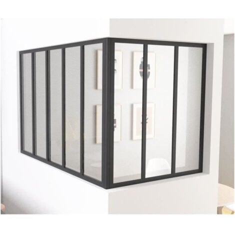 OPTIMUM Poteau d'angle pour verriere Noir - 108 cm