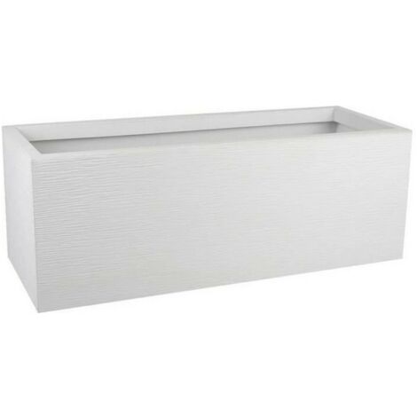 EDA – Jardinière rectangulaire 57L en polypropylène – Dimensions 79,5 x 29,5 x 29,5 cm – Traitement anti-UV – Blanc cérusé pour intérieur et extérieur