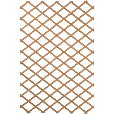 Treillis extensible en bois naturel 100x300cm – Largeur réglable pour palissage plantes grimpantes – Couleur marron – 6041705