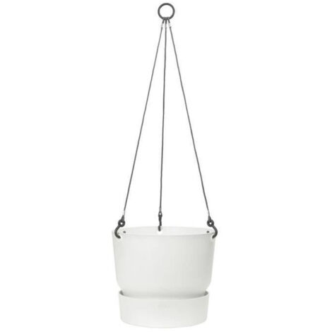 ELHO Pot de fleurs a suspendre Greenville - Ø 23,9 x H 20,3 cm - Extérieur - Blanc