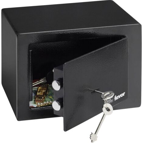 Coffre-fort antivandalisme 35760 – Serrure à clé double panneton – Fixation murale – Métal noir – Dimensions 170x230x170mm – Poids 3,3kg – Burg Wachter