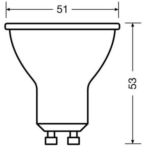 OSRAM HOMELIGHTING 4058075431775 LED CEE F (A - G) GU10 réflecteur 6.9 W = 49 W blanc froid (Ø x L) 51 mm x 52 mm 1 pc(s) A679922