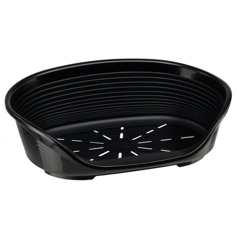 Ferplast SIESTA DELUXE  Panier d'intérieur en plastique, corbeille pour chiens et chats. En différentes tailles et couleurs.. Variante 4 - Misure: 61.5 x 45 x h 21.5 cm - Noir