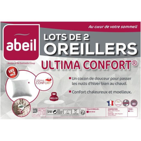 ABEIL Lot de 2 oreillers Ultima Confort - 60 x 60 cm