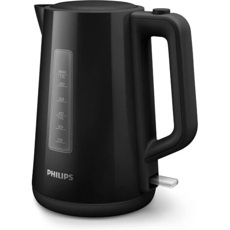 Philips – Bouilloire électrique noire 1,7 L 2200 W – Résistance plate en inox pour chauffage rapide – Couvercle articulé et arrêt automatique (1/5)