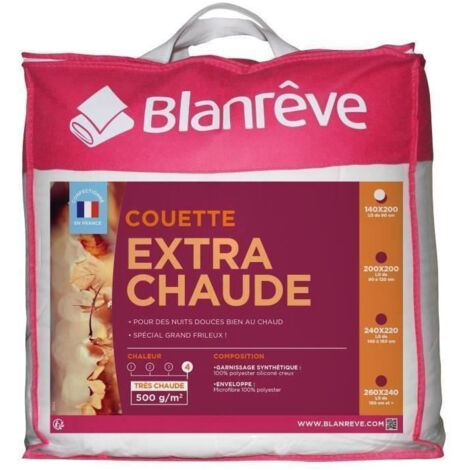 Les Tendances – Couette extra chaude en microfibre 140 x 200 cm – Garnissage en fibre creuse siliconée 500 g/m² – Lavable à 40° – Certifiée OEKOTEX
