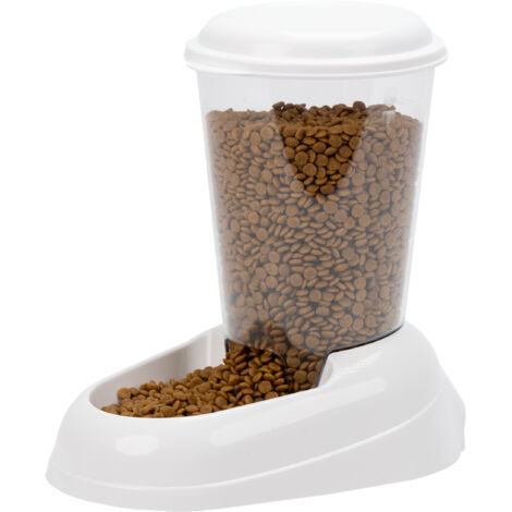 FERPLAST Distributeur croquettes Zenith 3L en plastique - 29,2x20,2x28,8 - Blanc - Chien et chat