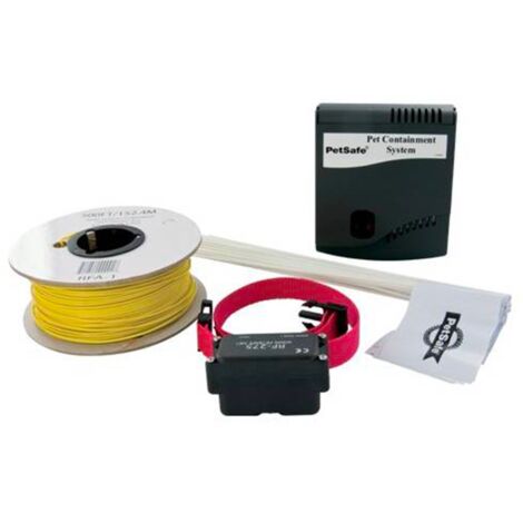 Petsafe – Système de clôture anti-fugue pour chiens – Couleur noir et rouge – Zone de couverture jusqu'à 4 hectares – Collier récepteur inclus